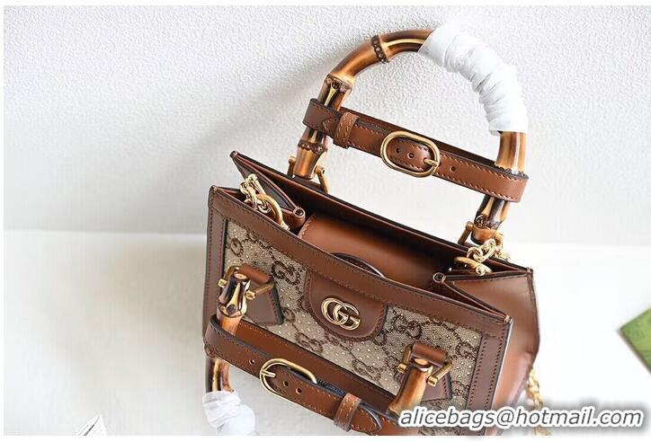 Famous Brand Gucci Diana Mini Bamboo Hanlde Bag 675800 Brown