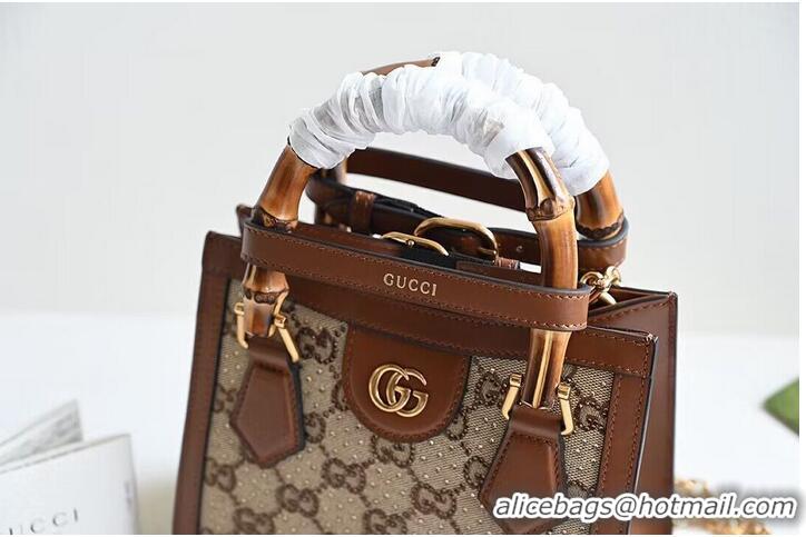 Famous Brand Gucci Diana Mini Bamboo Hanlde Bag 675800 Brown