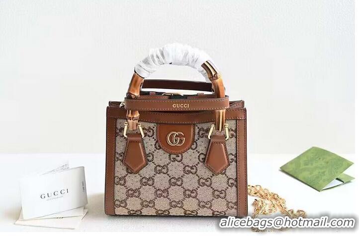 Famous Brand Gucci Diana Mini Bamboo Hanlde Bag 675800 Brown