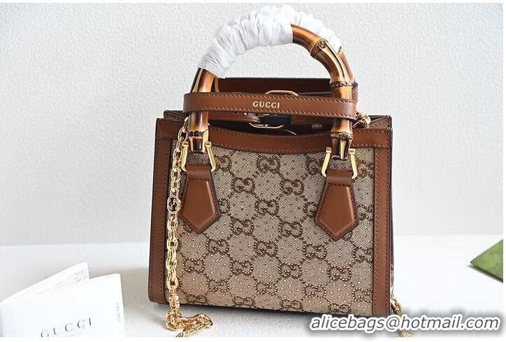 Famous Brand Gucci Diana Mini Bamboo Hanlde Bag 675800 Brown