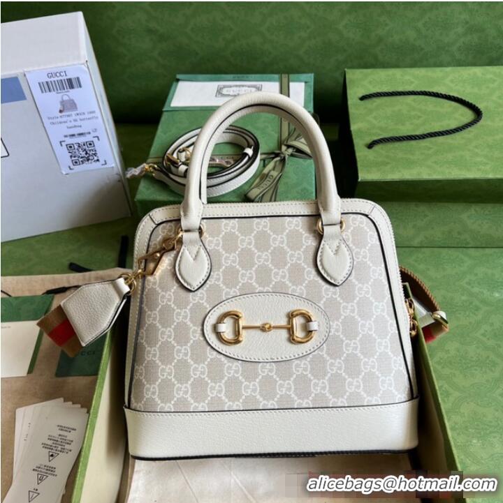 Top Quality Gucci Ophidia top handle bag with Web 677367 Beige