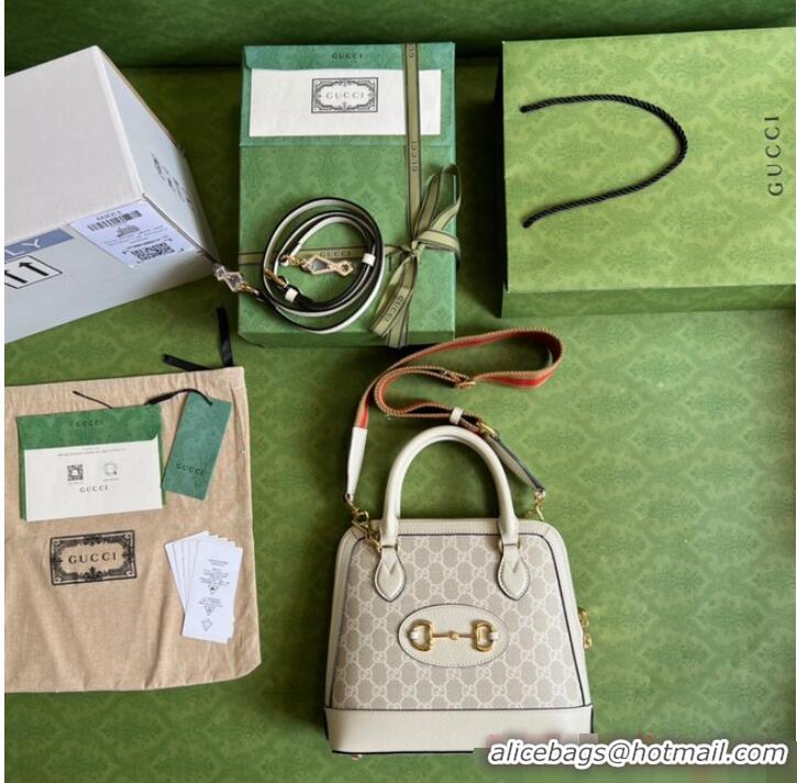 Top Quality Gucci Ophidia top handle bag with Web 677367 Beige