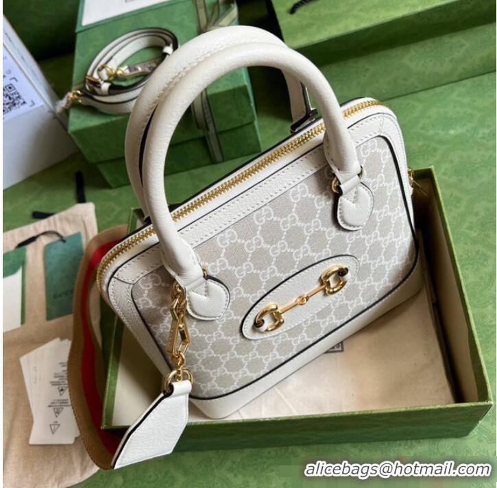 Top Quality Gucci Ophidia top handle bag with Web 677367 Beige