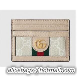 Super Quality Gucci OPHIDIA GG CARD CASE 523159 Beige