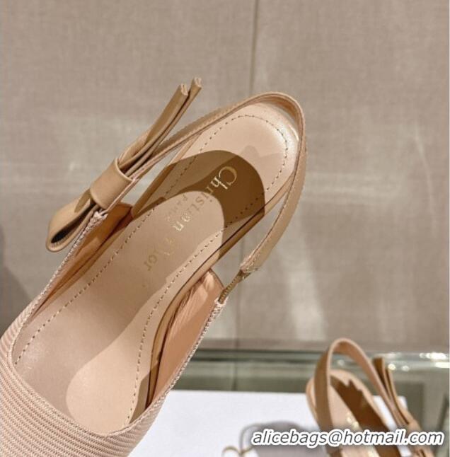 Good Looking Dior Sweet-D Slingback Platform Pumps 8cm Technical Fabric Nude 202023