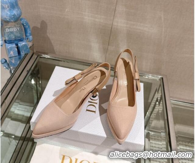 Good Looking Dior Sweet-D Slingback Platform Pumps 8cm Technical Fabric Nude 202023