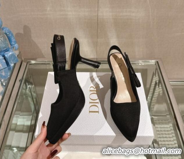 Unique Style Dior Sweet-D Slingback Platform Pumps 8cm Technical Fabric Black 202024