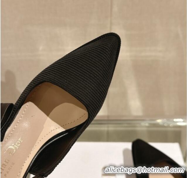 Unique Style Dior Sweet-D Slingback Platform Pumps 8cm Technical Fabric Black 202024