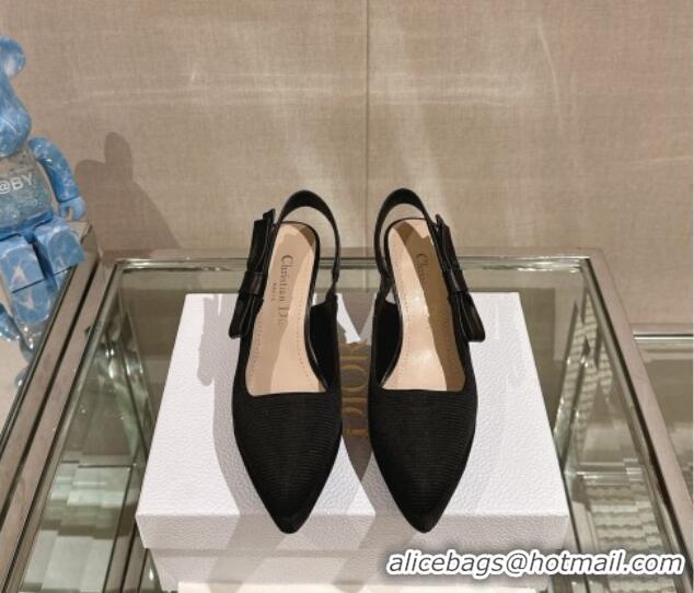 Unique Style Dior Sweet-D Slingback Platform Pumps 8cm Technical Fabric Black 202024