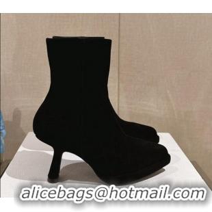 Shop Duplicate Dior D-Fiction Heeled Ankle Boots 8cm in Black Suede 202025