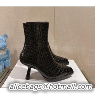 Trendy Design Dior D-Fiction Heeled Ankle Boots 8cm in Black Stone Embossed Leather 202027