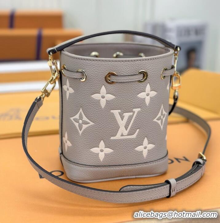 Famous Brand Louis Vuitton Nano Noe M46291 Tourterelle Gray & Cream