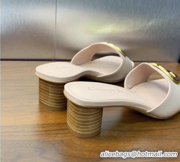 Purchase Dior Forever Heeled Slide Sandals 4.5cm in Calfskin Nude 1214036