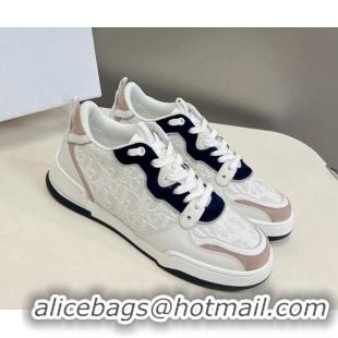 Online Duplicate Dior One Sneakers in Oblique Perforated Calfskin and Suede White/Black 214048