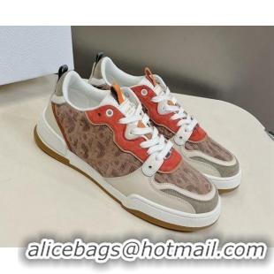 Hot Style Dior One Sneakers in Oblique Perforated Calfskin and Suede Beige/Orange 214049