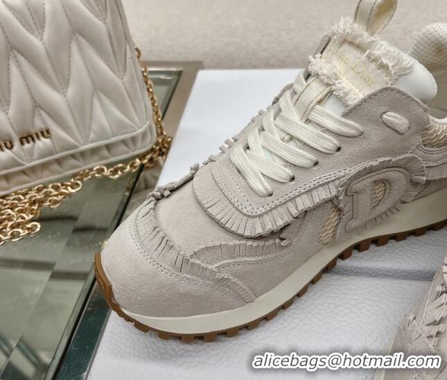 Super Quality Dior C'est Dior Sneakers in Suede and Mesh with Fringe Grey 214050