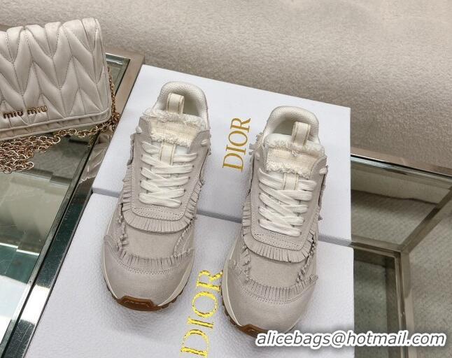 Super Quality Dior C'est Dior Sneakers in Suede and Mesh with Fringe Grey 214050