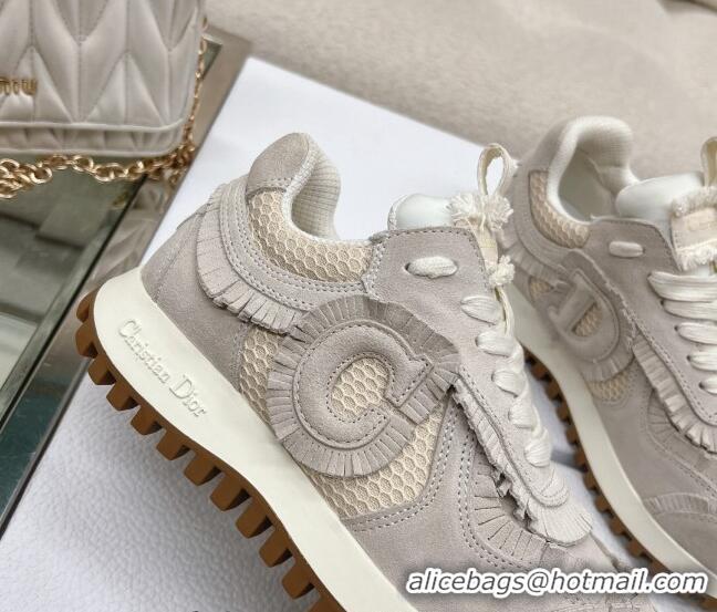 Super Quality Dior C'est Dior Sneakers in Suede and Mesh with Fringe Grey 214050