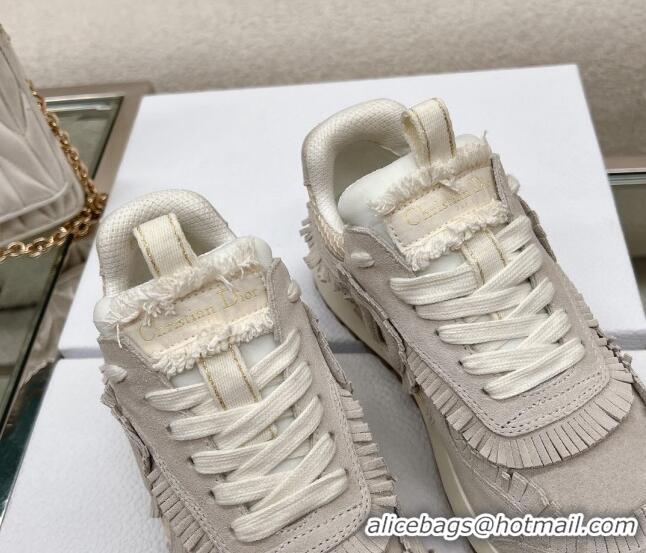 Super Quality Dior C'est Dior Sneakers in Suede and Mesh with Fringe Grey 214050