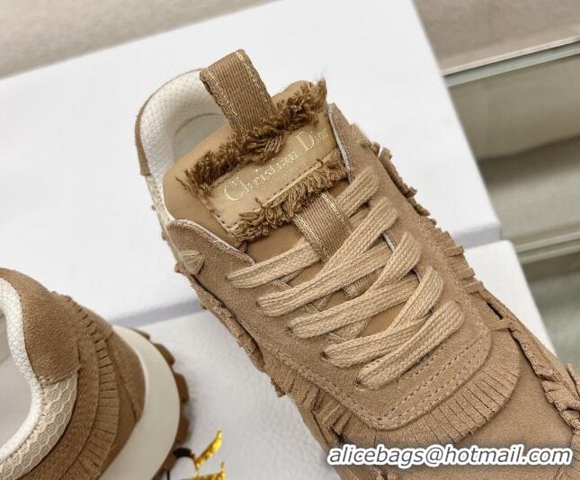 Sophisticated Dior C'est Dior Sneakers in Suede and Mesh with Fringe Brown 214051