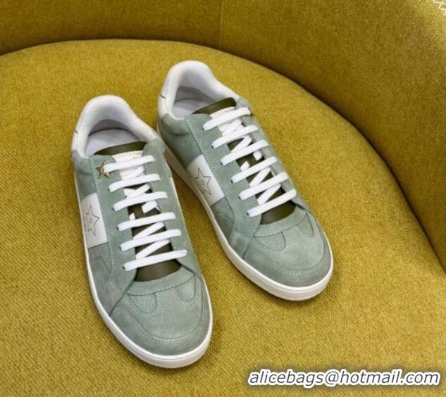 Most Popular Dior Star Sneakers in Suede and White Calfskin Pastel Peyote Green 214056