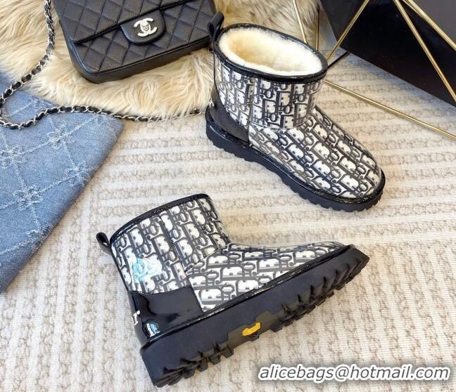 Good Quality Dior PVC Snow Boots with Oblique Embroidery Black 218115