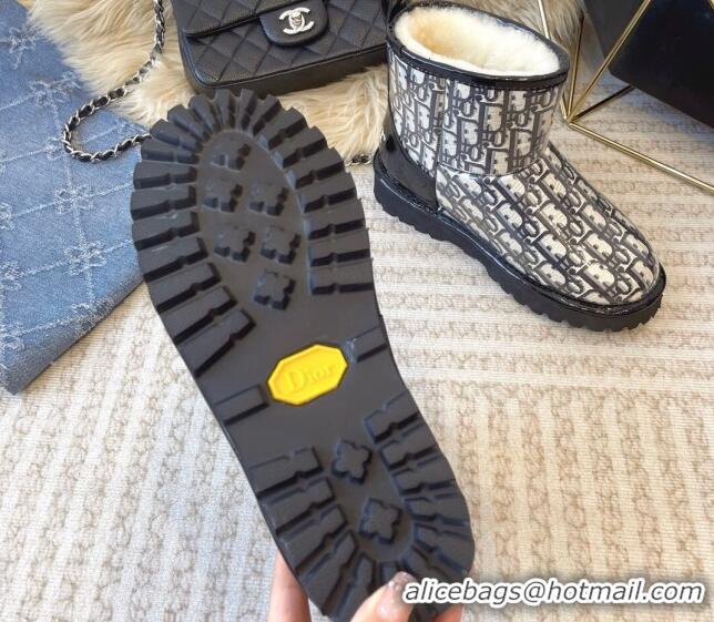 Good Quality Dior PVC Snow Boots with Oblique Embroidery Black 218115