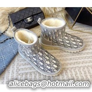 Good Looking Dior PVC Snow Boots with Oblique Embroidery Grey 218116