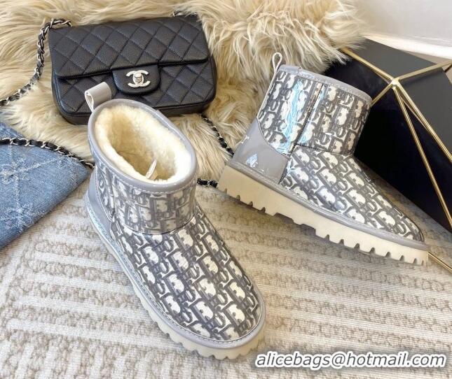 Good Looking Dior PVC Snow Boots with Oblique Embroidery Grey 218116