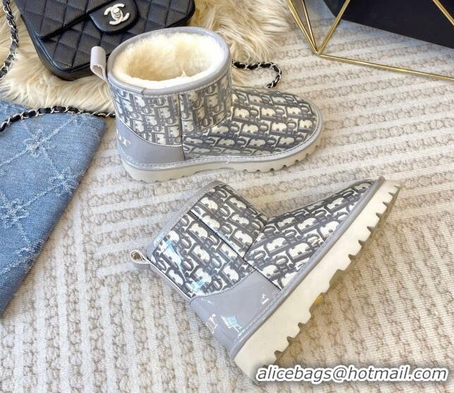 Good Looking Dior PVC Snow Boots with Oblique Embroidery Grey 218116