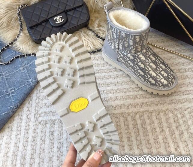 Good Looking Dior PVC Snow Boots with Oblique Embroidery Grey 218116