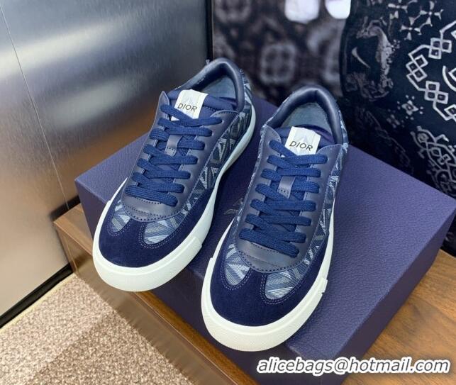 Discount Dior Men's B101 Sneakers in CD Canvas and Leather Blue 06006