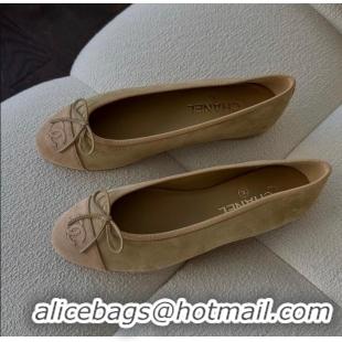 ​Trendy Design Chanel Suede Ballerinas Flat CH1203 Light Brown