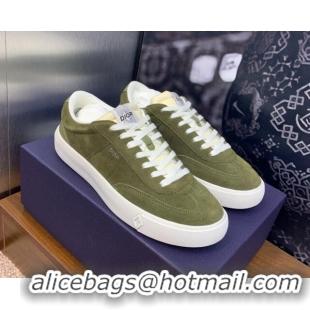 Perfect Dior Men's B101 Sneakers in Suede Upper Green 206015