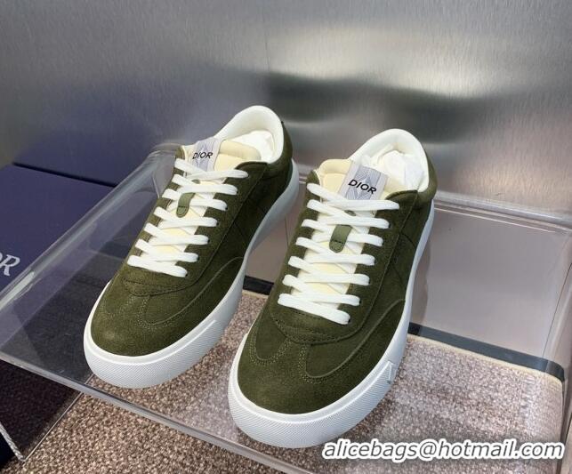 Perfect Dior Men's B101 Sneakers in Suede Upper Green 206015