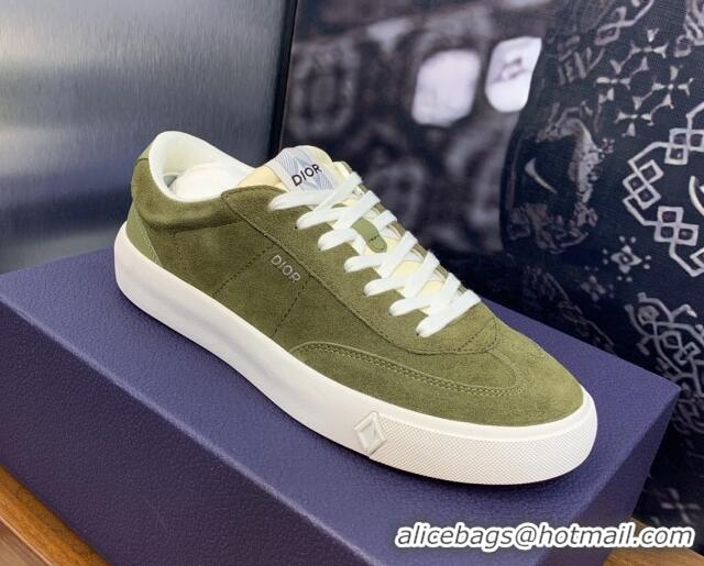 Perfect Dior Men's B101 Sneakers in Suede Upper Green 206015