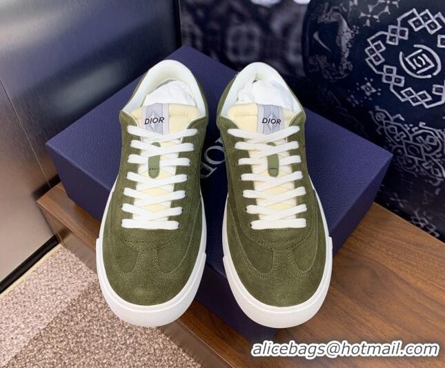 Perfect Dior Men's B101 Sneakers in Suede Upper Green 206015