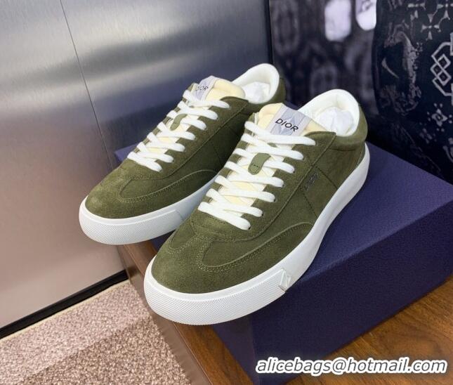 Perfect Dior Men's B101 Sneakers in Suede Upper Green 206015