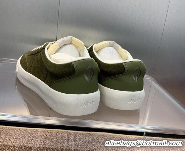 Perfect Dior Men's B101 Sneakers in Suede Upper Green 206015