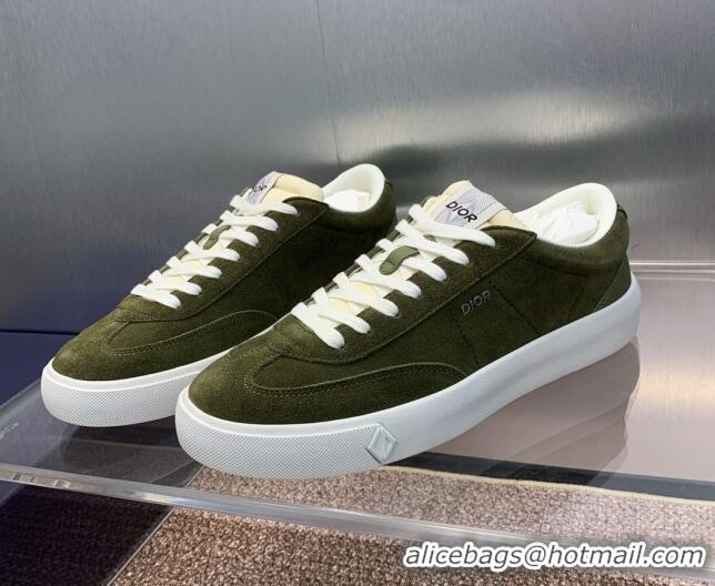 Perfect Dior Men's B101 Sneakers in Suede Upper Green 206015