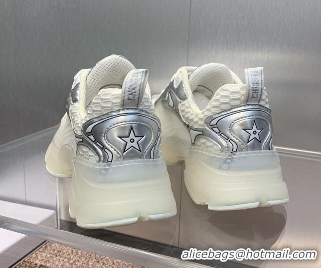 Good Quality Dior Vibe Sneakers in Silver Leather and Transparent Rubber 2106022