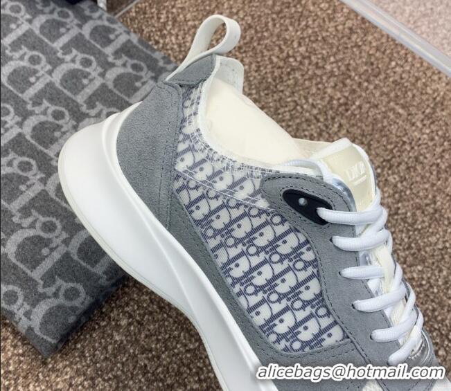 Most Popular Dior Men's B25 Runner Sneakers in Suede and Technical Mesh with Dior Oblique Canvas Light Grey 206032