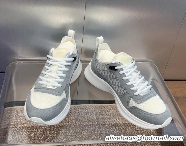 Most Popular Dior Men's B25 Runner Sneakers in Suede and Technical Mesh with Dior Oblique Canvas Light Grey 206032