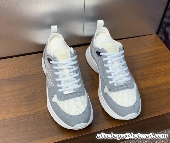 Most Popular Dior Men's B25 Runner Sneakers in Suede and Technical Mesh with Dior Oblique Canvas Light Grey 206032