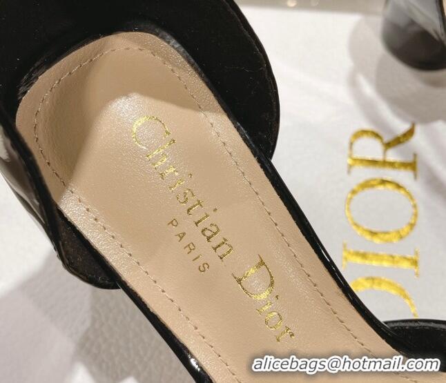 Top Quality Dior Rose Pumps 3.5cm in Black Patent Calfskin and White Resin Pearls 2106047