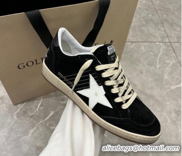 Stylish Golden Goose Women's Ball Star in black suede with white leather star 105016