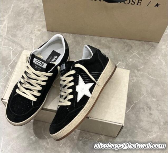 Stylish Golden Goose Women's Ball Star in black suede with white leather star 105016