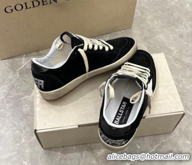 Stylish Golden Goose Women's Ball Star in black suede with white leather star 105016