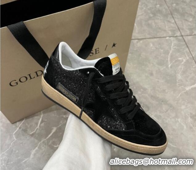 Trendy Design Golden Goose Ball Star sneaker in black glitter with black star 105018