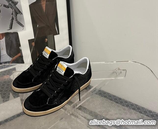 Trendy Design Golden Goose Ball Star sneaker in black glitter with black star 105018